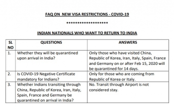 Update on COVID-19 - FAQ On New Visa Restrictions